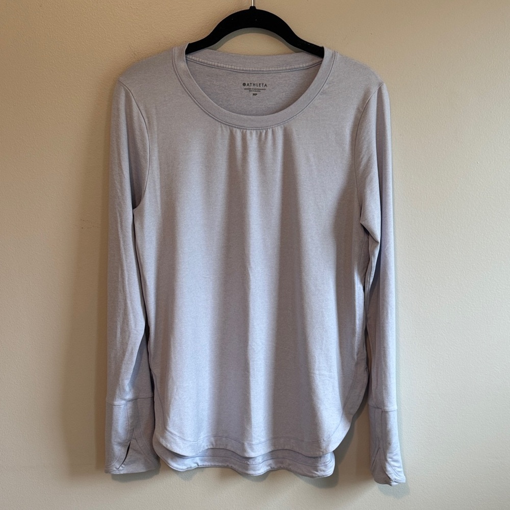 Athleta Soft Heather Blue Uptempo Top, size Petite Medium